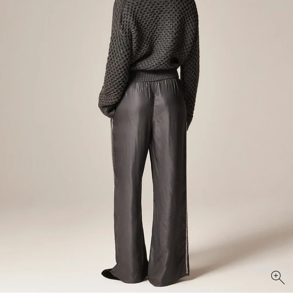 J.Crew Tall Cosmo pant in viscose twill with embellished side stripe - Picture 3 of 9